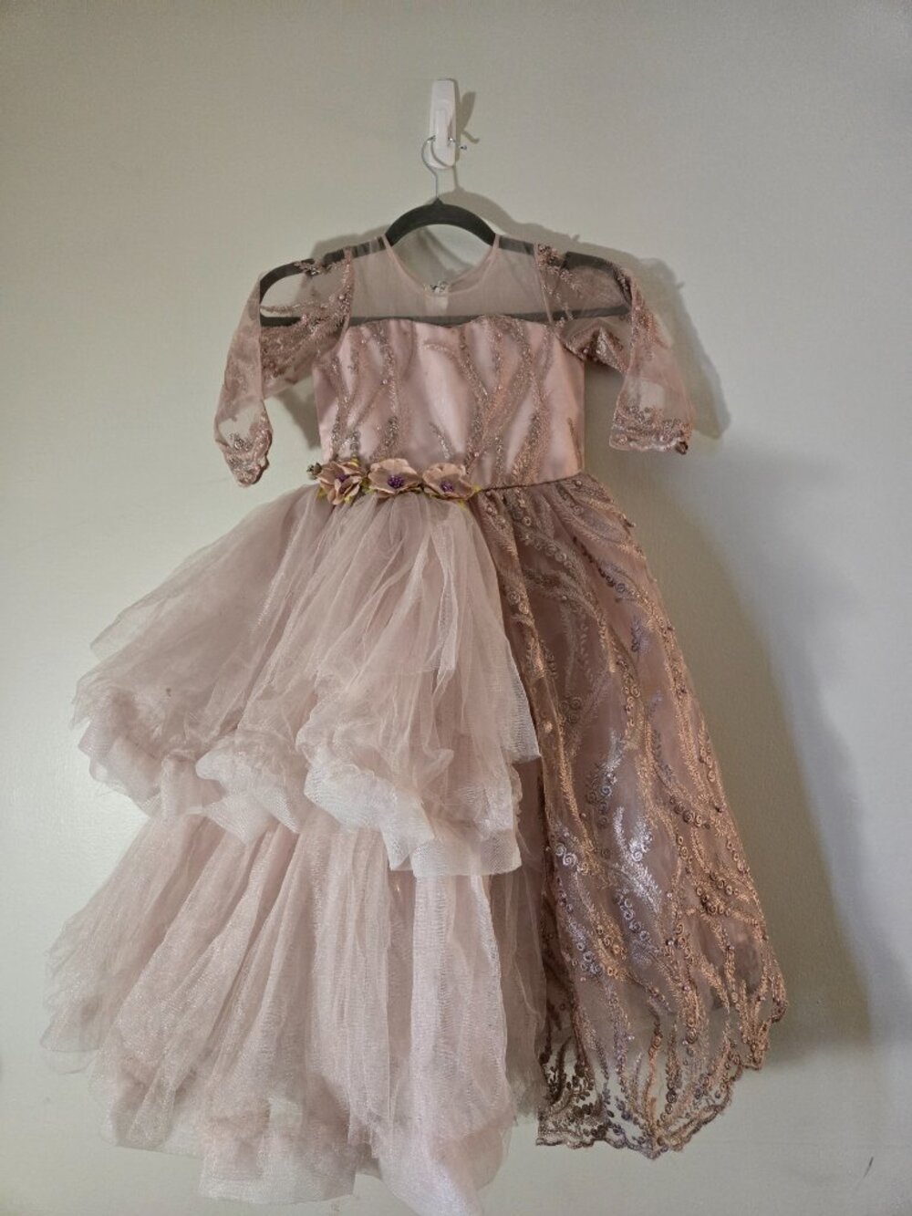 🌸✨ Sky Fairy Girls Princess Dress – Dusty Rose Tulle Party Dress ✨🌸